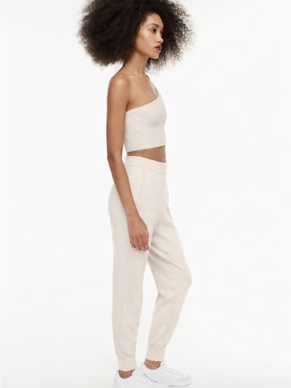 Wilfred Free Aritzia ECOVERO Knit Jogger Pants Cream High Rise XXS Lounge - Picture 13 of 15